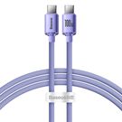 Baseus Crystal Shine Series cable USB cable for fast charging and data transfer USB Type C - USB Type C 100W 1.2m purple (CAJY000605), Baseus