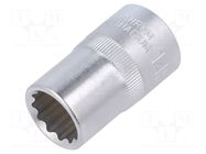 Socket; 12-angles,socket spanner; 14mm; 1/2"; Plating: chromium C.K