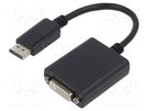Adapter; DisplayPort 1.2; DisplayPort plug,DVI-I (24+5) socket GEMBIRD