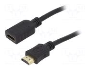 Cable; HDMI socket,HDMI plug; PVC; HDMI 2.0; 3D,4K,ARC,UHD 2160p GEMBIRD