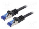 Patch cord; S/FTP; 6a; stranded; Cu; LSZH; black; 0.25m; 26AWG LOGILINK