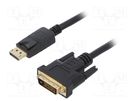 Cable; DisplayPort plug,DVI-D (24+1) plug; PVC; 1m; black GEMBIRD