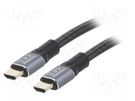 Cable; HDMI 2.0; HDMI plug,both sides; textile; 10m; black; 26AWG GEMBIRD