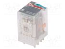 Relay: electromagnetic; 4PDT; Ucoil: 12VDC; Icontacts max: 6A ABB