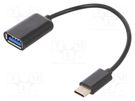 Cable; OTG,USB 2.0; USB A socket,USB C plug; 0.2m; black; bag GEMBIRD