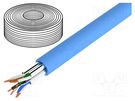 Wire; U/FTP; 4x2x23AWG; 6a; solid; Cu; LSZH; blue; 7.2mm; CPR: Dca DIGITUS