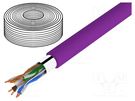 Wire; F/UTP; 4x2x23AWG; 6; solid; Cu; LSZH; violet; 50m; Øcable: 6mm DIGITUS
