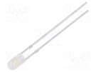 LED; 3mm; white warm; 30°; Front: convex; 2.8÷3.6V; No.of term: 2 OPTOSUPPLY