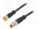 Connection lead; M8; PIN: 3; 2m; plug; 50VAC; 4A; -25÷80°C; PUR; IP67 LUTRONIC