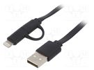Cable; USB 2.0; 1m; black; Cablexpert GEMBIRD