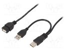 Cable; USB 2.0; USB A plug x2,USB B mini plug; gold-plated; 0.9m GEMBIRD