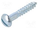 Screw; for wood; 5x30; Head: button; slotted; 1,2mm; steel; zinc BOSSARD