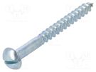 Screw; for wood; 4x40; Head: button; slotted; 1mm; steel; zinc BOSSARD