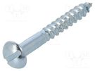 Screw; for wood; 4x30; Head: button; slotted; 1mm; steel; zinc BOSSARD