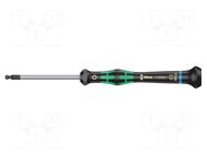 Screwdriver: precision; hex key,spherical; HEX 3mm WERA