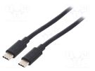Cable; USB 3.1; USB C plug,both sides; gold-plated; 1m; black GEMBIRD