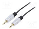 Cable; Jack 3.5mm plug,RCA plug x2; 1m; Plating: gold-plated QOLTEC