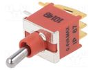 Switch: toggle; Pos: 2; DPDT; ON-(ON); 0.4A/20VDC; Leads: flat pin KNITTER-SWITCH