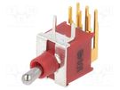 Switch: toggle; Pos: 2; DPDT; ON-ON; 0.4A/20VDC; Leads: flat pin KNITTER-SWITCH