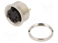 Connector: M16; socket; female; PIN: 5; 5A; 60V; soldering; straight LUMBERG
