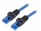 Patch cord; U/UTP; 6a; solid; Cu; blue; 5m; RJ45 plug,both sides LOGILINK