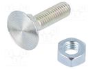 Screw; with double fins,with flange nut; M8x30; 1.25; Head: flat BOSSARD