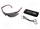 Safety spectacles; Lens: gray; Features: regulated; Kit: case LAHTI PRO