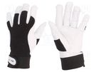 Protective gloves; Size: 9; black; natural leather LAHTI PRO