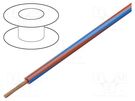 Wire; H05V-K,LgY; stranded; Cu; 1mm2; PVC; red-blue; 300V,500V; 100m BQ CABLE