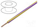 Wire; H05V-K,LgY; stranded; Cu; 0.5mm2; PVC; yellow-violet; 100m BQ CABLE