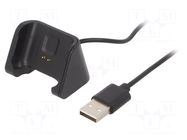Cable: for smartwatch charging; Xiaomi; 1m; 1A; black AKYGA