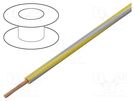 Wire; H05V-K,LgY; stranded; Cu; 0.75mm2; PVC; yellow-grey; 100m BQ CABLE