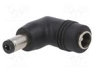 Adapter; Plug: right angle; Input: 5,5/2,1; Out: 5,5/2,1 MEAN WELL