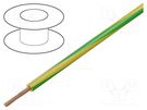 Wire; TLY; stranded; Cu; 0.12mm2; PVC; yellow-green; 150V,300V; 50m BQ CABLE