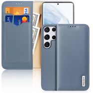 Dux Ducis Hivo Leather Flip Cover Genuine Leather Wallet For Cards And Documents Samsung Galaxy S22 Ultra Blue, Dux Ducis