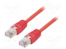 Patch cord; F/UTP; 5e; stranded; CCA; PVC; red; 1m; 26AWG; Cablexpert GEMBIRD