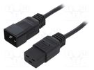 Cable; 3x1.5mm2; IEC C19 female,IEC C20 male; PVC; 1.5m; black GEMBIRD