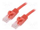 Patch cord; U/UTP; 6; stranded; CCA; PVC; red; 1m; 26AWG; Cablexpert GEMBIRD