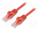 Patch cord; U/UTP; 6; stranded; CCA; PVC; red; 3m; 26AWG; Cablexpert GEMBIRD