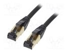 Patch cord; S/FTP; Cat 8; stranded; Cu; LSZH; black; 7.5m; 27AWG GEMBIRD