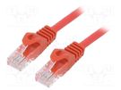 Patch cord; U/UTP; 6; stranded; CCA; PVC; red; 5m; 26AWG; Cablexpert GEMBIRD