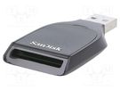 Card reader: memory; USB A; USB 3.0; SD,SDHC,SDXC; black SANDISK