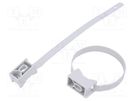 Cable strap clip; polyamide; Application: for braids; light grey BM GROUP