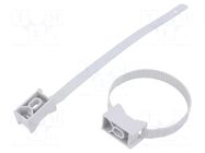Cable strap clip; for braids; light grey; polyamide; 16÷32 BM GROUP