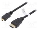 Cable; HDMI 2.0; HDMI plug,micro HDMI plug; PVC; Len: 2m; black Goobay