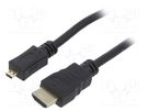 Cable; HDMI 2.0; HDMI plug,micro HDMI plug; PVC; Len: 5m; black Goobay