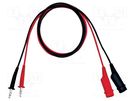 Test leads; Imax: 3A; Len: 1m; red and black GW INSTEK