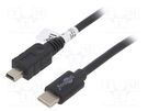 Cable; USB 3.1; USB B mini plug,USB C plug; 0.5m; black; 0.48Gbps Goobay