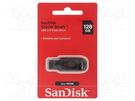 Pendrive; USB 2.0; 128GB; CRUZER SPARK; black; USB A SANDISK