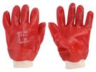 Protective gloves; Size: 10; red; cotton,PVC LAHTI PRO